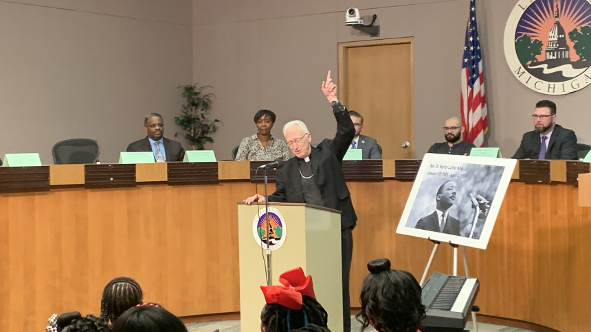 Bishop Boyea at Lansing City Council 