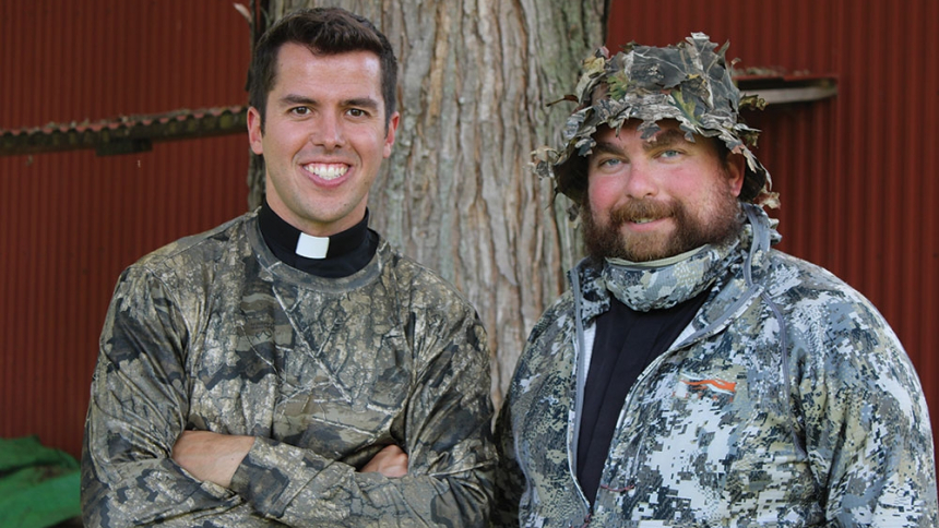 Fathers Westermann and Erickson go hunting 