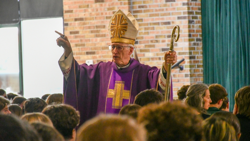 Bishop Boyea at Lumen Christi Catholic School, April 8, 2025